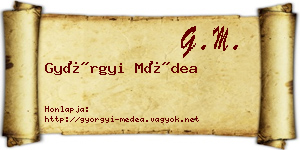 Györgyi Médea névjegykártya